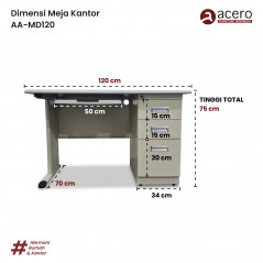 Meja Kantor Besi - MD 120