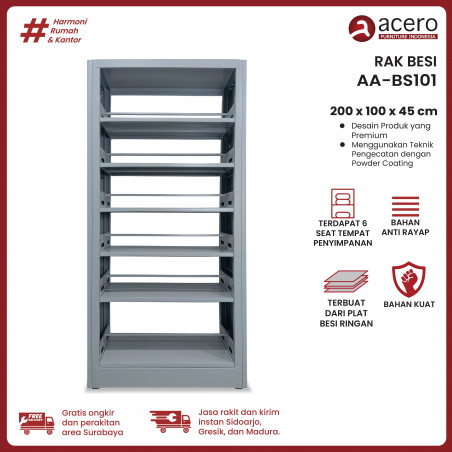 Rak Buku Besi 6 Tingkat - AABS101