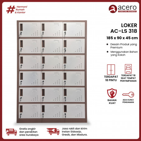Lemari Loker Besi 18 Pintu - AC LS 318