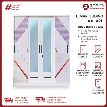 Lemari Besi Sliding 4 Pintu - AX Series Gen 2