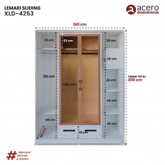 Lemari Besi Sliding 4 Pintu - XLD Series 4