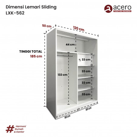 Lemari Anak Besi Sliding 2 Pintu - LXK (120cm)