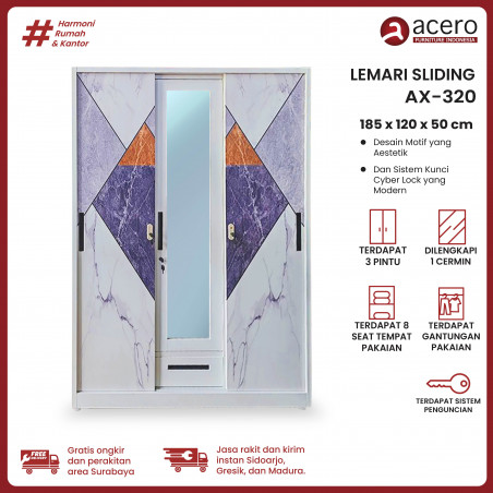 Lemari Besi Sliding 3 Pintu - AX Series Gen 1