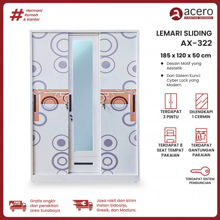 Lemari Besi Sliding 3 Pintu - AX Series Gen 1
