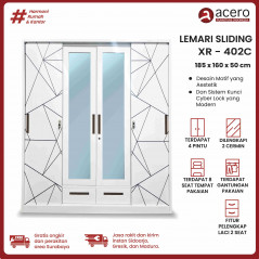 Lemari Besi Sliding 4 Pintu - XR Series Abu