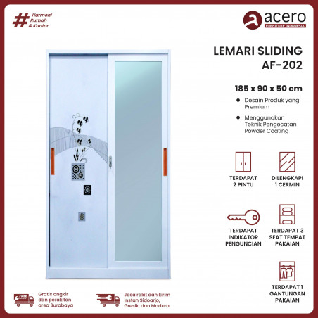 Lemari Besi Sliding 2 Pintu - AF 90cm