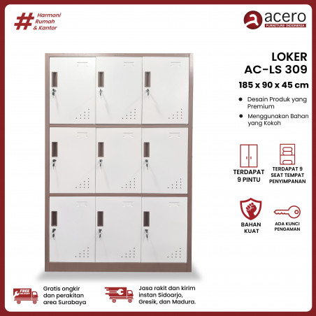 Lemari Loker Besi 9 Pintu - AC LS 309