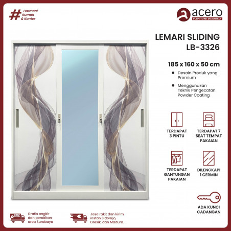 Lemari Pakaian Besi 3 Pintu Ukuran Jumbo
