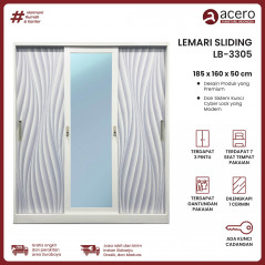 Lemari Pakaian Besi 3 Pintu Ukuran Jumbo
