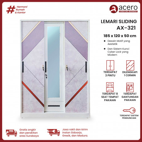 Lemari Besi Sliding 3 Pintu - AX Series Gen 1