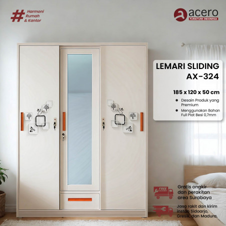 Lemari Besi Sliding 3 Pintu - AX Series Gen 2