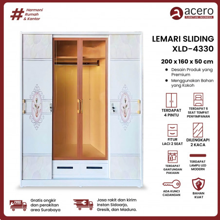 Lemari Besi Sliding 4 Pintu - XLD Series 4