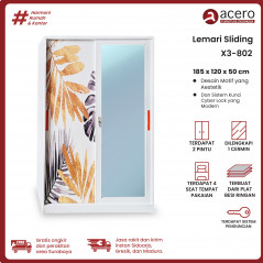 Lemari Besi Sliding 2 Pintu - X3 120cm