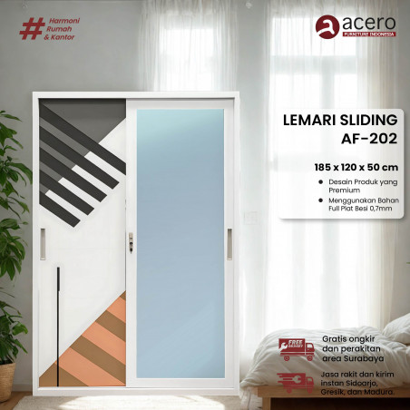 Lemari Besi Sliding 2 Pintu - AF 120cm