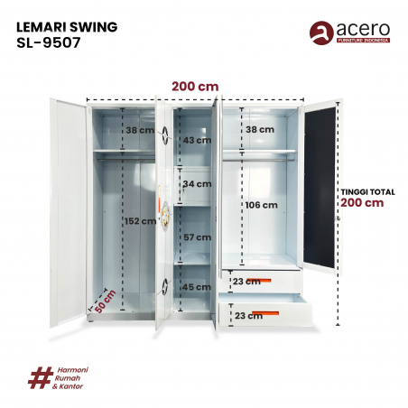 Lemari Besi Swing 5 Pintu - SL Series
