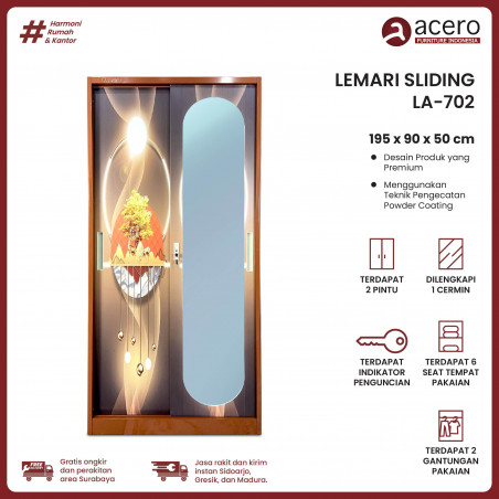 Lemari Sleding 2 Pintu 90 - LA Series