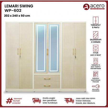 Lemari Besi Swing 6 Pintu - WP 602