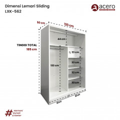 Lemari Sleding 2 Pintu 90 - LXK Series