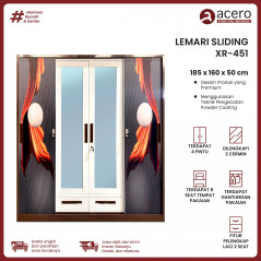 Lemari Besi Sliding 4 Pintu - XR Coklat Series