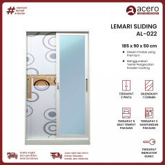 Lemari Besi Sliding 2 Pintu - AL Series ( 90cm)