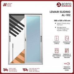 Lemari Besi Sliding 2 Pintu - ALSeries (120cm)