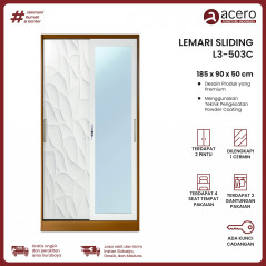 Lemari Besi Sliding 2 Pintu - L3 Coklat (90cm)