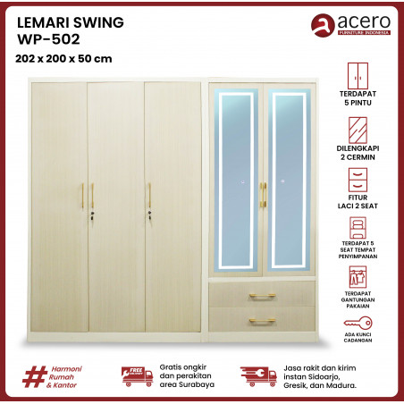 Lemari Besi Sliding 5 Pintu - WP 502
