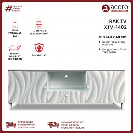 Meja TV Besi Minimalis - XTV 140cm