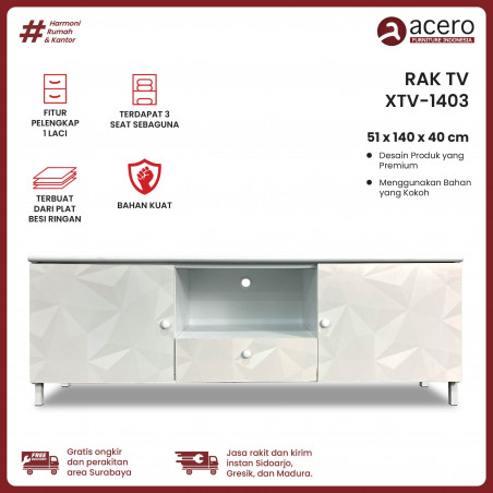 Meja TV Besi Minimalis - XTV 140cm